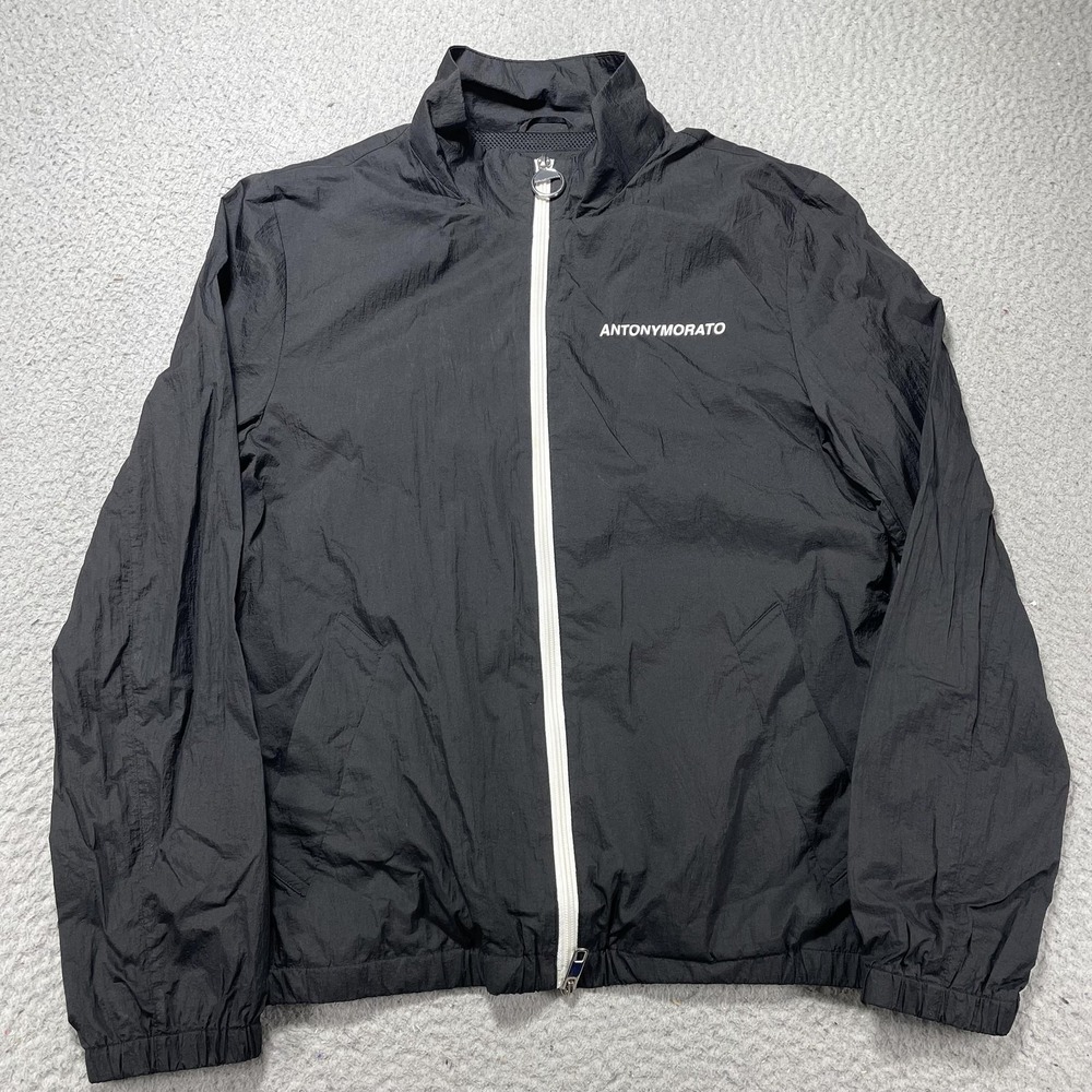 Antony Morato Jacket Mens 46 Black Lightweight Windbreaker Full Zip Stand Collar